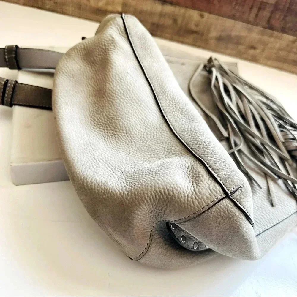 Rebecca Minkoff Grey Darren Shoulder Bag With Fringe
